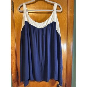 Talbots Navy and White Swing Tank Top Size 26